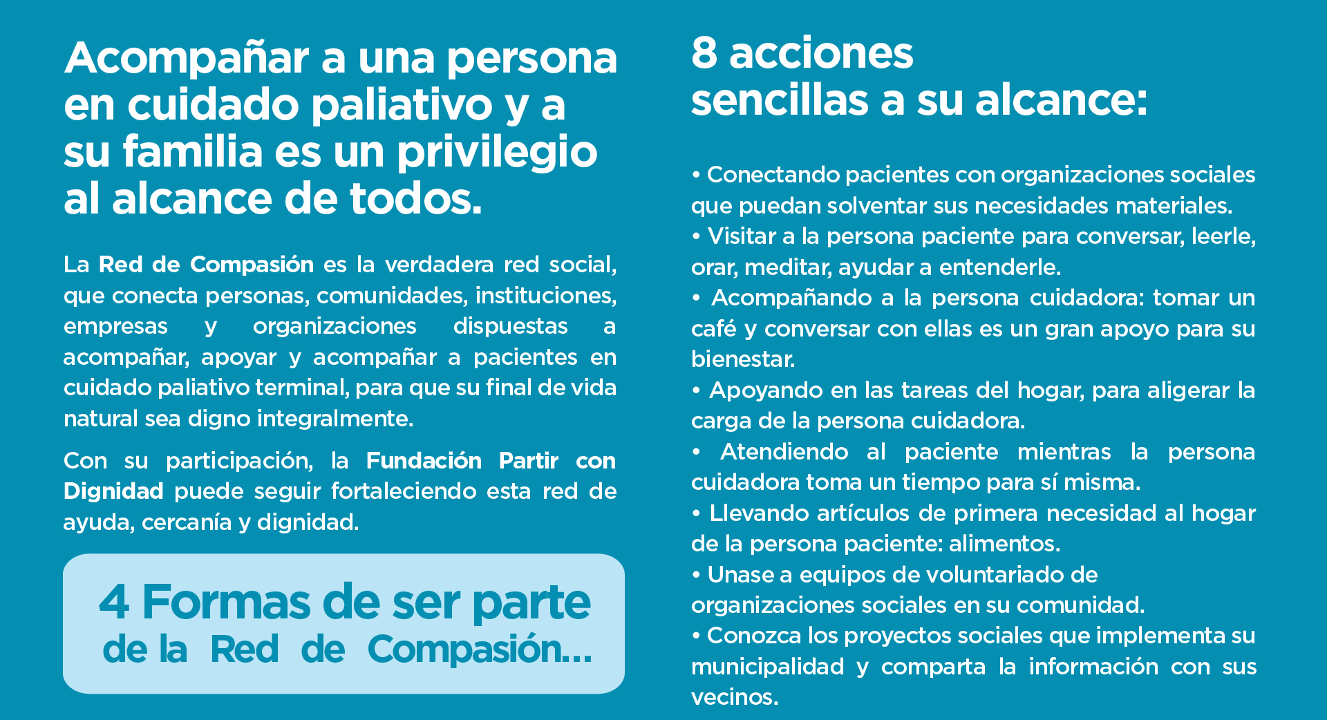 Acompañar a una persona en cuidado paliativo y a su familia. 8 acciones sencillas a su alcance